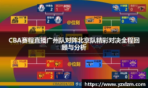 CBA赛程直播广州队对阵北京队精彩对决全程回顾与分析
